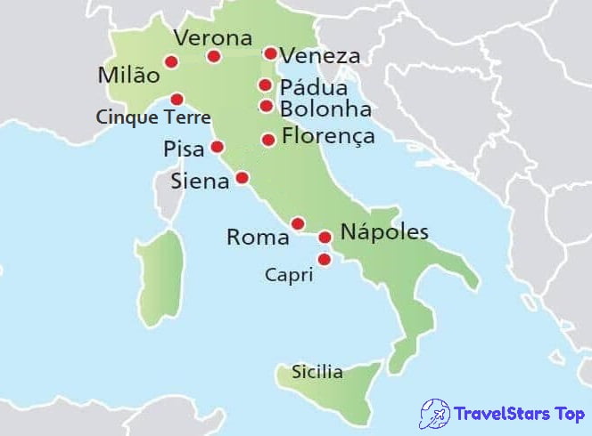 Itália Mapa Turistico >> Imagem: TravelStars Top